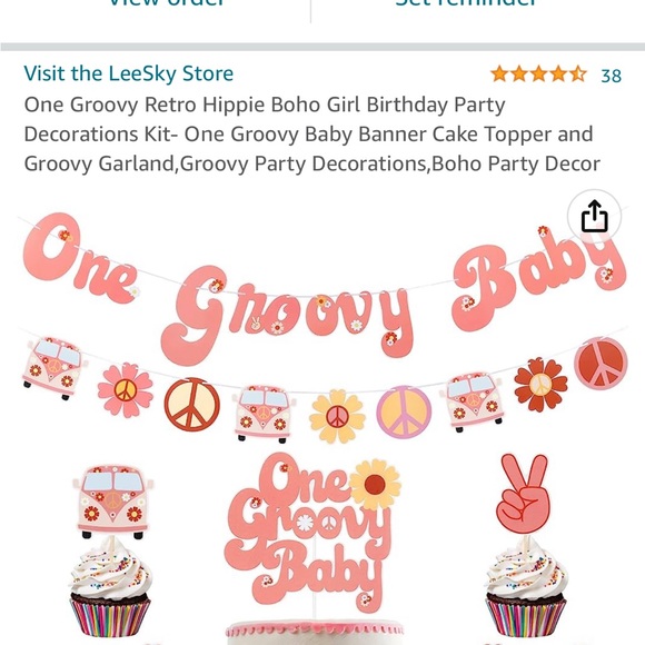 EUC One Groovy Baby First Birthday Decor Lightly Used - Picture 6 of 9